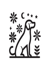 A silhouette dog vector design