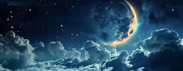 Night sky with clouds