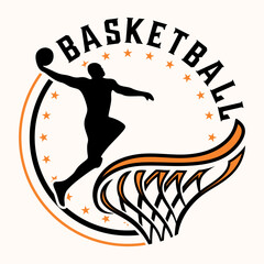 basketball sport logo. with minimalist style. perfect for basketball teams