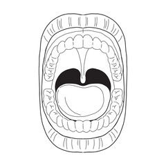 part of mouth hand drawn vector illustration