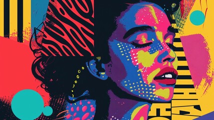 An arts cover featuring pop art, gallery highlights, and colorful typography, with space for text