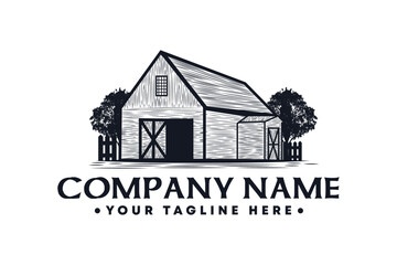 Vintage barn farm logo design, Vintage farm barn logo design - barn wood building house © Sohel
