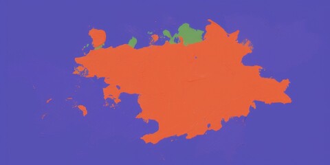 Abstract Colorful Retro Futurism Oil Painting on Canvas