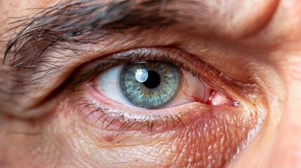Close-Up of a Human Eye Reflecting Light with Visible Details