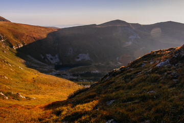 Amazing landscape with Brebeneskul lake , early morning in Carpathian mountains, Ukraine