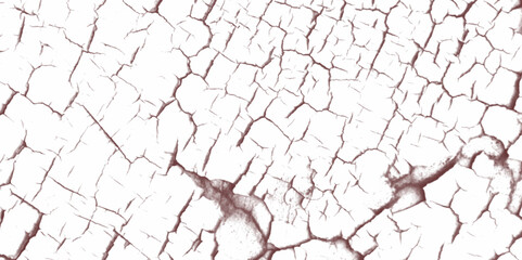 Abstract textured background of white cracked wall. cracked brown paint on a white background, Grunge brown and white crack texture background. Texture Vector. 