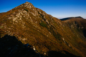 Brebeneskul mountain peak in early morning time , Carpathian mountains, Ukraine