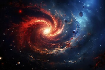 Obraz premium Galaxy in outer space. Abstract fractal background. 3D rendering