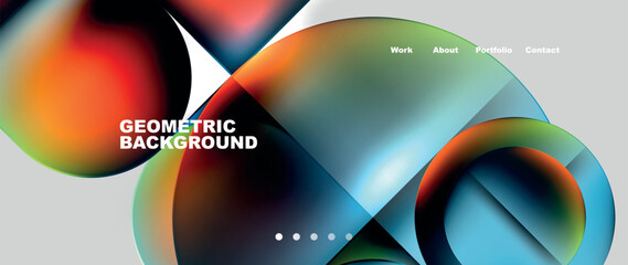 Geometric abstract glassmorphism with circles and squares. Vector Illustration For Wallpaper, Banner, Background, Card, Book Illustration, landing page