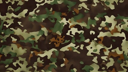 Fototapeta premium Camouflage army background, dirty green brown texture, forest print