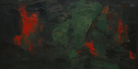 Naklejka premium Abstract Surreal Colorful Silken Oil Painting with Red and Green Hues