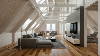 Fototapeta premium Spectacular TV room interior