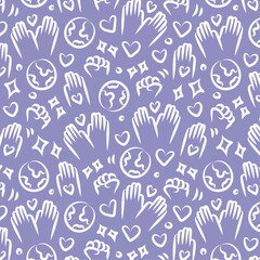 Love, support, well-being pattern for poster, packaging design background colour