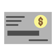 Donation Check Vector Flat Icon Design