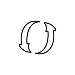 Flat icon of cyclic rotation, recycling recurrence, renewal.