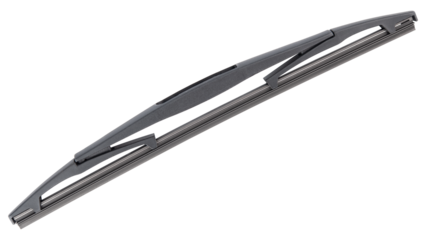 Car wipers. Replacing old on new windshield wipers. Single wiper blade for wet windshield. Car supplies for water drops after rain on glass window. Passenger car auto parts. Regular car maintenance