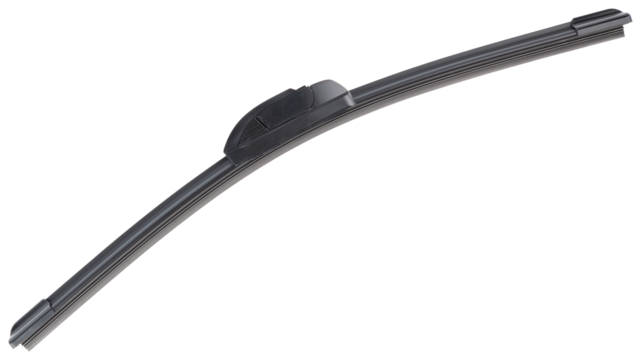 Car wipers. Replacing old on new windshield wipers. Single wiper blade for wet windshield. Car supplies for water drops after rain on glass window. Passenger car auto parts. Regular car maintenance