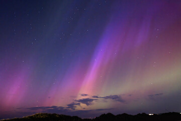 Aurora borealis, northern lights in scotland, britain bright, colourful and standing out