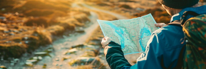 A person holding a roadmap, representing planning and direction.