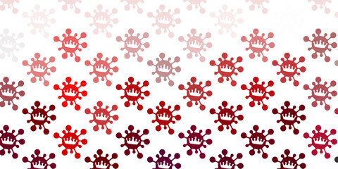 Light pink vector backdrop with virus symbols.