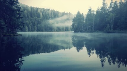 Fototapeta premium A serene lake with reflection