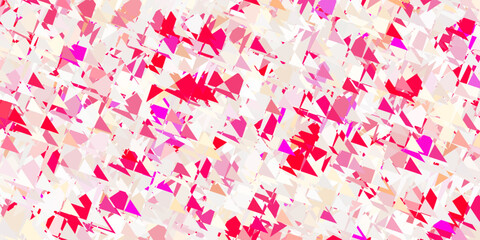 Light red vector backdrop with triangles, lines.