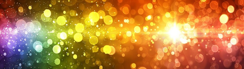 Colorful bokeh lights with a spectrum of vibrant hues, festive visual effect for celebrations and creative backgrounds.