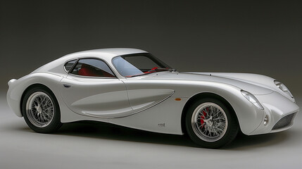 Classic White Sports Car with Streamlined Design