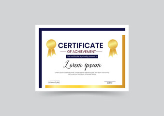 Modern and creative certificate design for corporate best award templete.