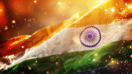 Independence day of India 15th August. Card with national flag.photography 