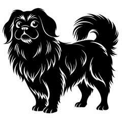 illustration of a dog,corgi dog,vector ART line art