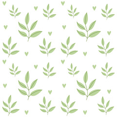 seamless pattern with green leaves