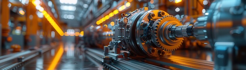 Fototapeta premium Abstract industrial machinery with blurred background.