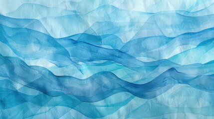 Obraz premium An ethereal watercolor backdrop with layers of classic blue and turquoise blending into each other, forming abstract patterns of movement.