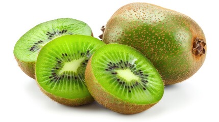 Kiwi fruit on white background