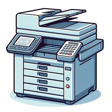 recommend clip art: Photocopy printing machine vector icon white background gadget office equipment digital device