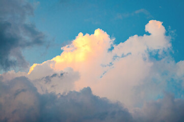 Summer Morning Golden Glow on Clouds
