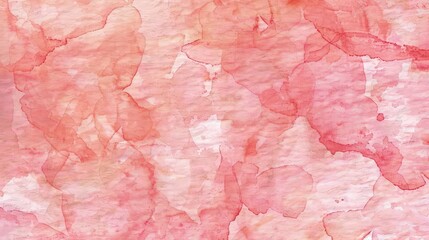 Fototapeta premium Layers of thin, delicate watercolor washes in shades of pink and coral, gently overlaid to create a soft, romantic texture on paper.