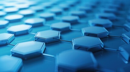Fototapeta premium A blue background with many hexagonal shapes