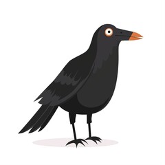 Fototapeta premium Crow Minimalist fashion cartoon isolated whitebackground