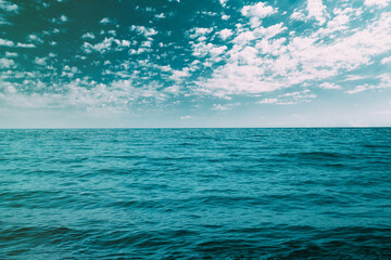 Obraz premium Elevated view Sea Ocean And Sky Background With Cloudscape. backdrop sea vacation dreamy view