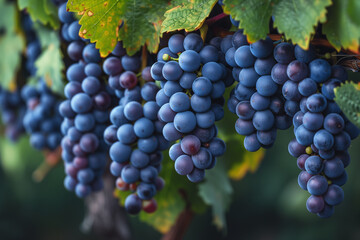 Close-up of ripe grapes ready for harvest