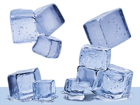 falling ice cubes cut out