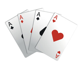 Four aces poker playing cards