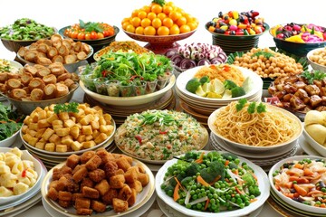 Fresh and healthy Mediterranean salad bowls with a variety of ingredients for a nutritious meal