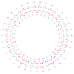 Pastel colorful circle line dots. Vector illustration.	