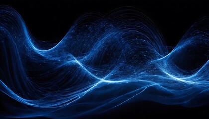 Obraz premium Mesmerizing Abstract Digital Waveforms Glowing in Blue Light