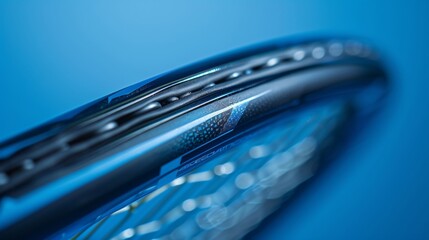 The smooth and clean grip on a topoftheline tennis racket crafted from premium materials for a superior touch and feel.