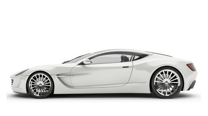 White Sport Car - A white sport car in a studio setting with a clean white background - A white sport car in a studio setting with a clean white background