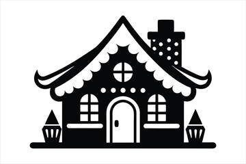 gingerbread house black vector